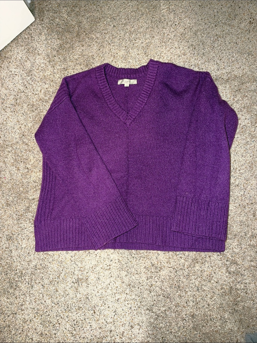 LOFT Purple V-Neck Women's Sweater